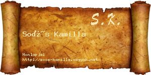 Soós Kamilla névjegykártya