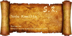 Soós Kamilla névjegykártya